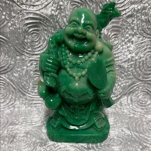 Green Laughing Buddha Figurine